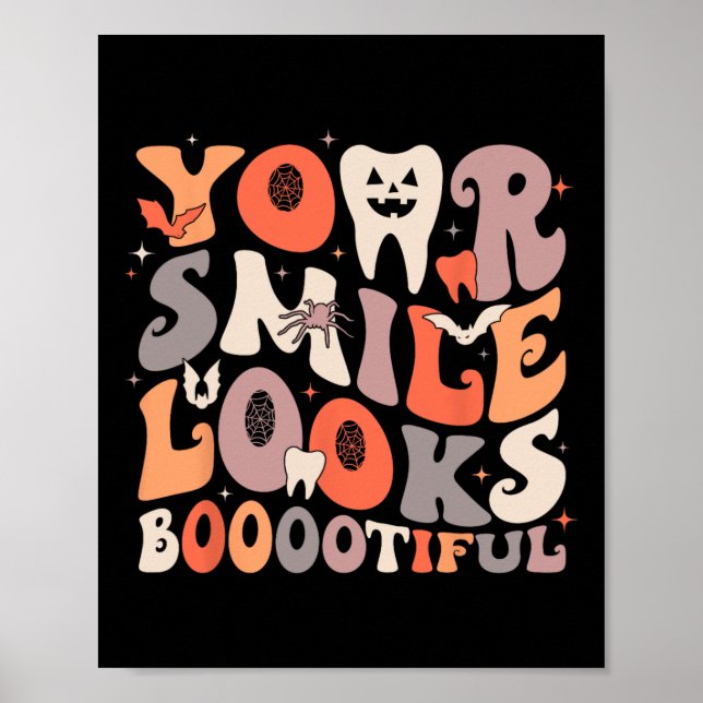 Halloween Funny Teeth Dentist Ghost Your Smile Loo Poster (Front)