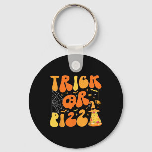 Halloween Funny Trick or Pizza Scary Ghost Deco Gr Key Ring