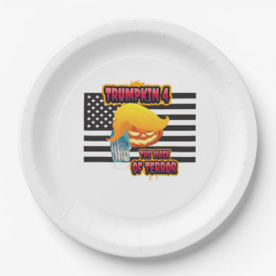 Halloween Funny Trumpkin Classic Paper Plate
