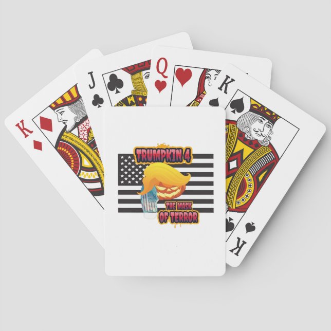 Halloween Funny Trumpkin Classic Playing Cards (Back)