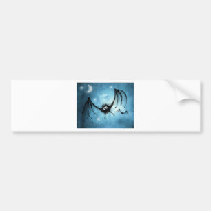 Halloween Fuzzy Vampire Bat Bumper Sticker