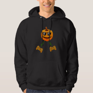 Halloween Gamer Costume Controllers Pumpkin Video  Hoodie