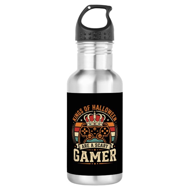 Halloween Gamer King Retro Controller Design 532 Ml Water Bottle (Front)