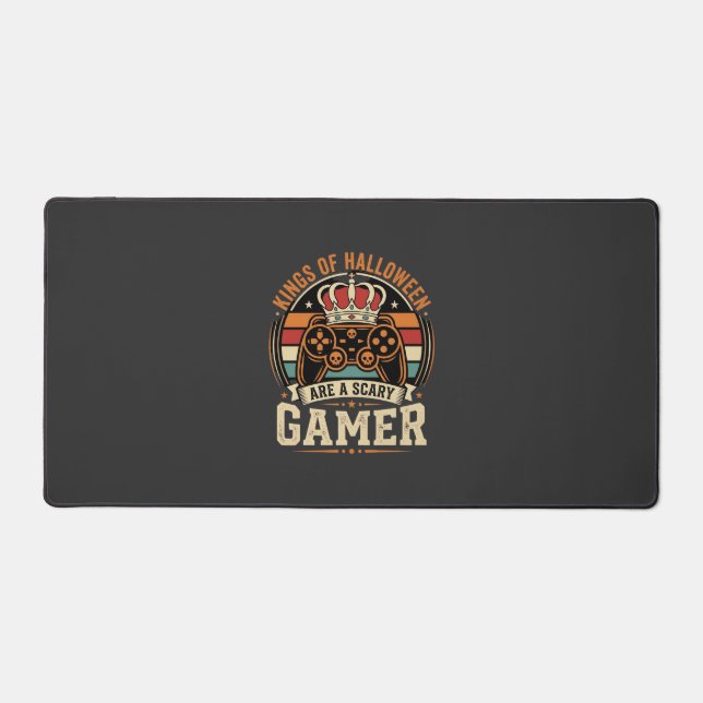 Halloween Gamer King Retro Controller Design Desk Mat (Front)