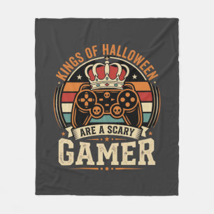 Halloween Gamer King Retro Controller Design Fleece Blanket