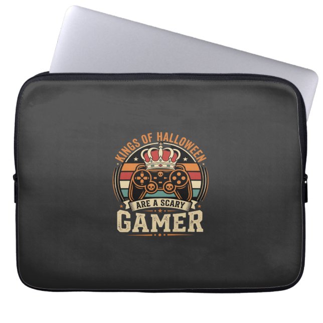 Halloween Gamer King Retro Controller Design Laptop Sleeve (Front)