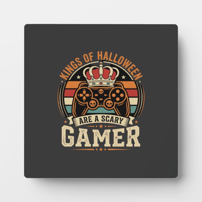Halloween Gamer King Retro Controller Design Plaque (Front)