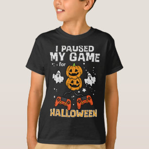 Halloween Gamer Paused My Game Costume Men Boys Ki T-Shirt
