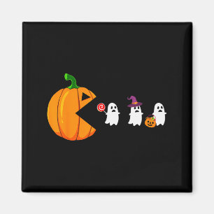 Halloween Gamer Pumpkin Eating Ghost Costume Men B Magnet