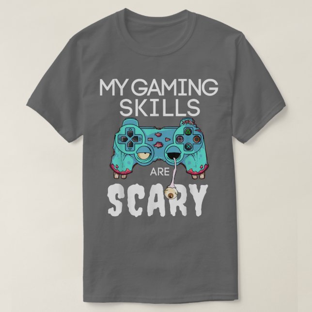 Halloween Gamer Skeleton Zombie Ghost Controller B T-Shirt (Design Front)
