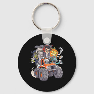 Halloween Gamer Skeleton Zombie Monster Truck Boys Key Ring