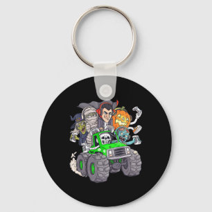 Halloween Gamer Skeleton Zombie Monster Truck Boys Key Ring