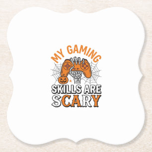 Halloween Gamer Skills Are Scary Vintage Shirt Des Paper Coaster