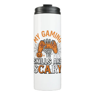 Halloween Gamer Skills Are Scary Vintage Shirt Des Thermal Tumbler