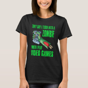 Halloween Gamer Zombie Boys Kids Video Games Teens T-Shirt