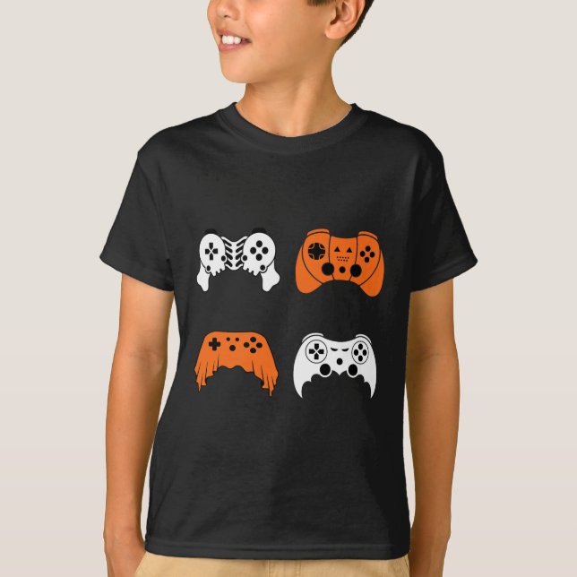 Halloween Gaming Controller Gamer Video Game Contr T-Shirt (Front)