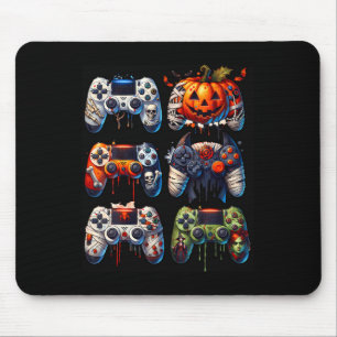 Halloween Gaming Controllers Mummy Skeleton Zombie Mouse Pad