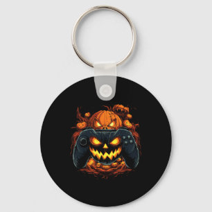 Halloween Gaming Jack O Lantern Pumpkin Face Contr Key Ring