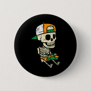 Halloween Gaming Skeleton Costume Gamer Boys Kids  6 Cm Round Badge