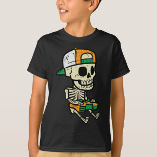 Halloween Gaming Skeleton Costume Gamer Boys Kids  T-Shirt