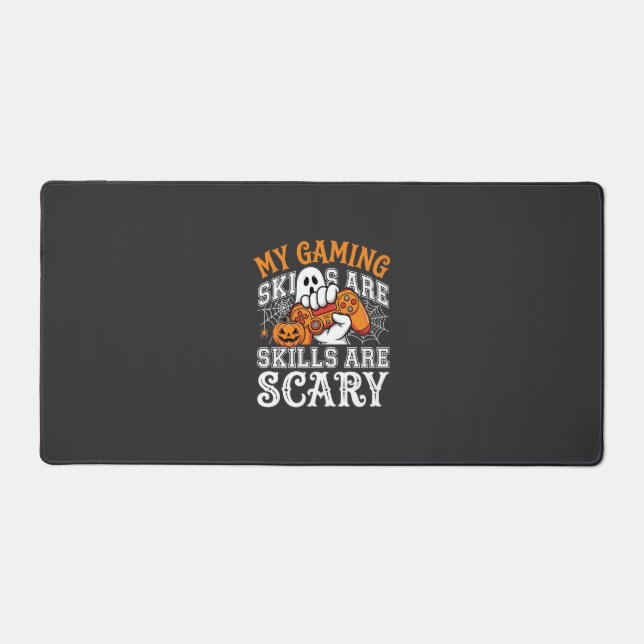 Halloween Gaming Skills Are Scary Ghost Controller Desk Mat (Front)