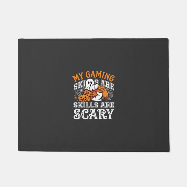 Halloween Gaming Skills Are Scary Ghost Controller Doormat (Front)