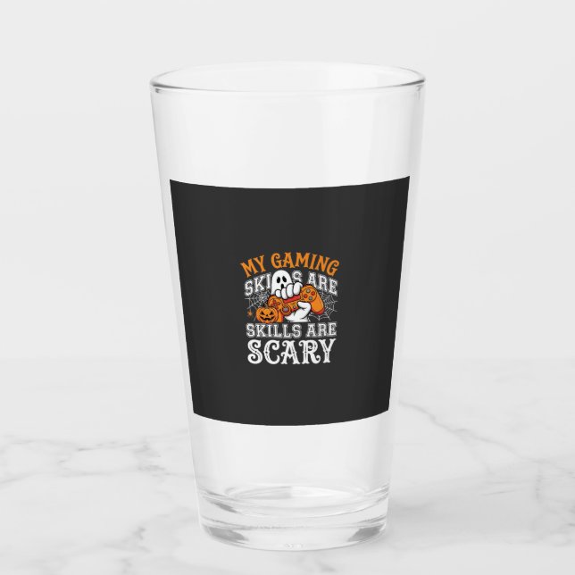 Halloween Gaming Skills Are Scary Ghost Controller Glass (Front)