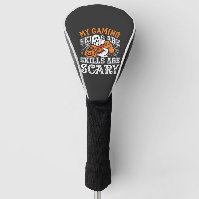 Halloween Gaming Skills Are Scary Ghost Controller Golf Head Cover (Front)