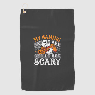 Halloween Gaming Skills Are Scary Ghost Controller Golf Towel