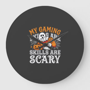 Halloween Gaming Skills Are Scary Ghost Controller Large Clock