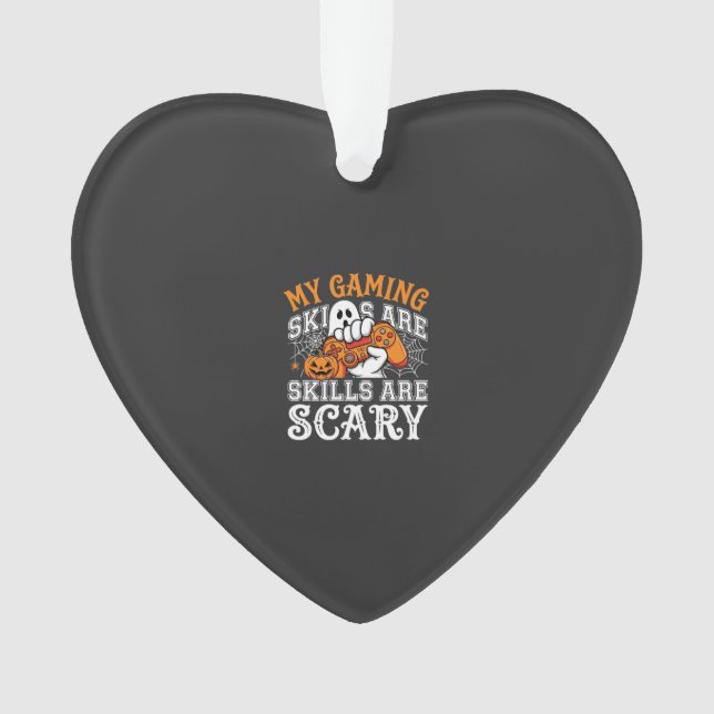Halloween Gaming Skills Are Scary Ghost Controller Ornament (Front)
