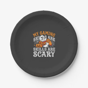 Halloween Gaming Skills Are Scary Ghost Controller Paper Plate