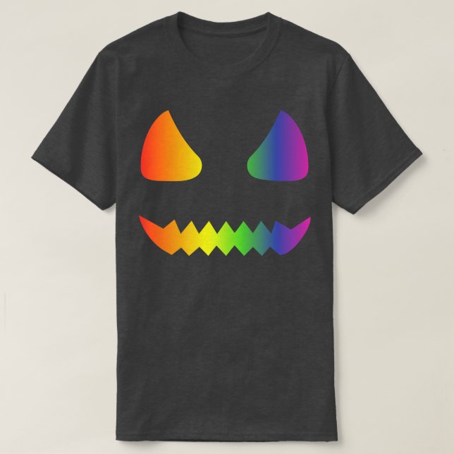Halloween Gay Lesbians Pride Pumpkin Face LGBTQ Pr T-Shirt (Design Front)