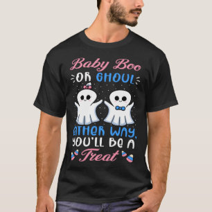 Halloween Gender Reveal Baby Boo Or Ghoul Baby Sho T-Shirt