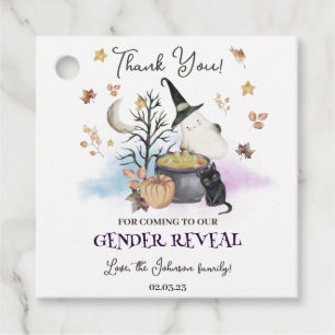 Halloween Gender Reveal Baby is Brewing Favour Tags