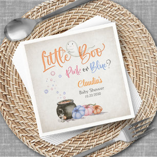 Halloween Gender Reveal Baby Shower Napkin