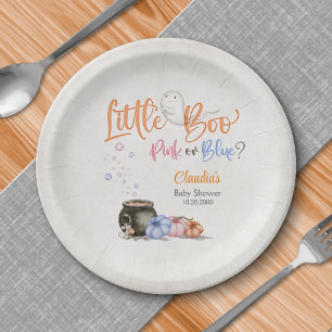 Halloween Gender Reveal Baby Shower Paper Plate
