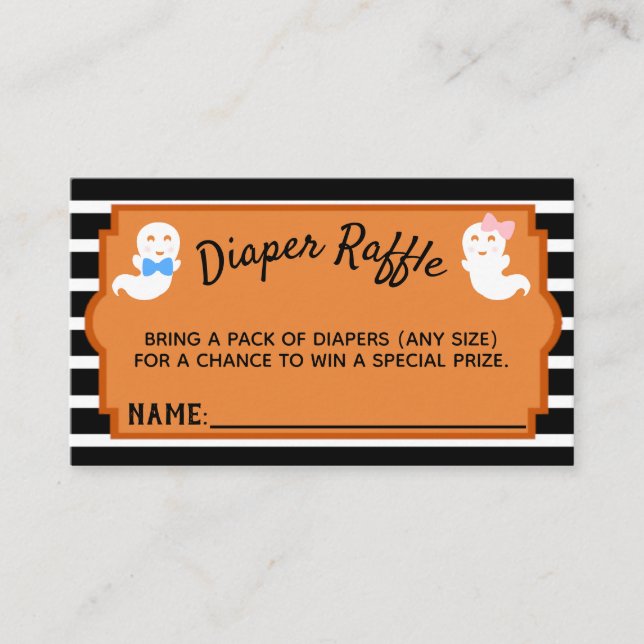 Halloween Gender Reveal Diaper Raffle Card (Front)