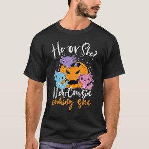 Halloween Gender Reveal He Or She Cousin Coming Bo T-Shirt