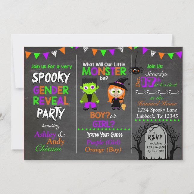 Halloween Gender Reveal Invitation (Front)