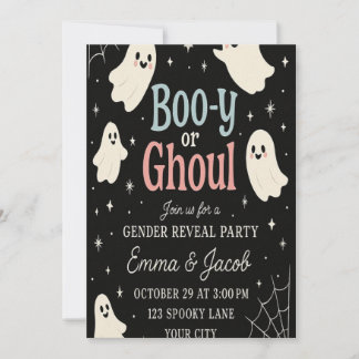 Halloween Gender Reveal Invitation | Boo-y or Ghou