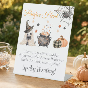 Halloween Gender Reveal Pacifier Hunt Activity Pedestal Sign
