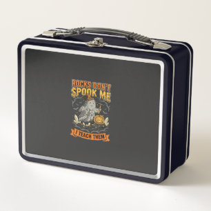 Halloween Geology Teacher Scare Metal Lunch Box