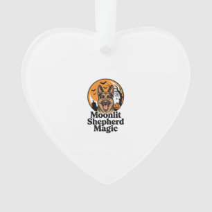 Halloween German Shepherd Spooky Moon Dog Lover Sh Ornament