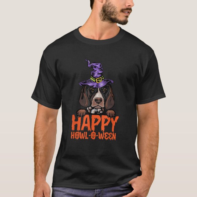 Halloween German Shorthaired Pointer GSP Dog T-Shirt (Front)