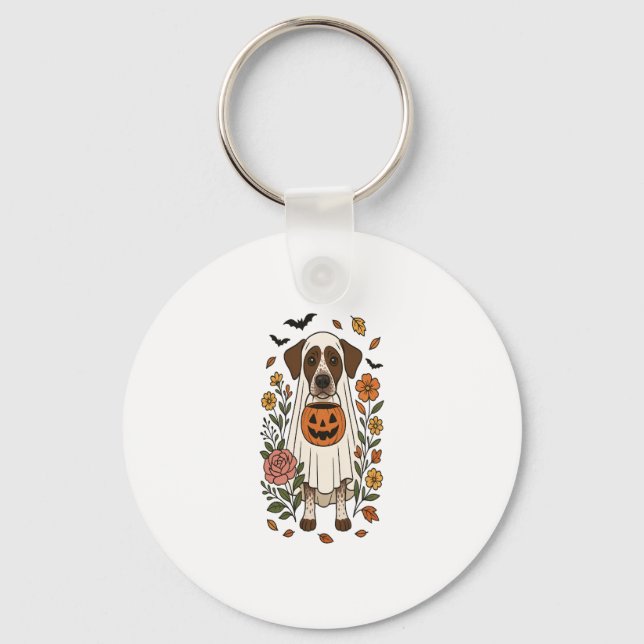 Halloween German Shorthaired Pointer Key Ring (Front)