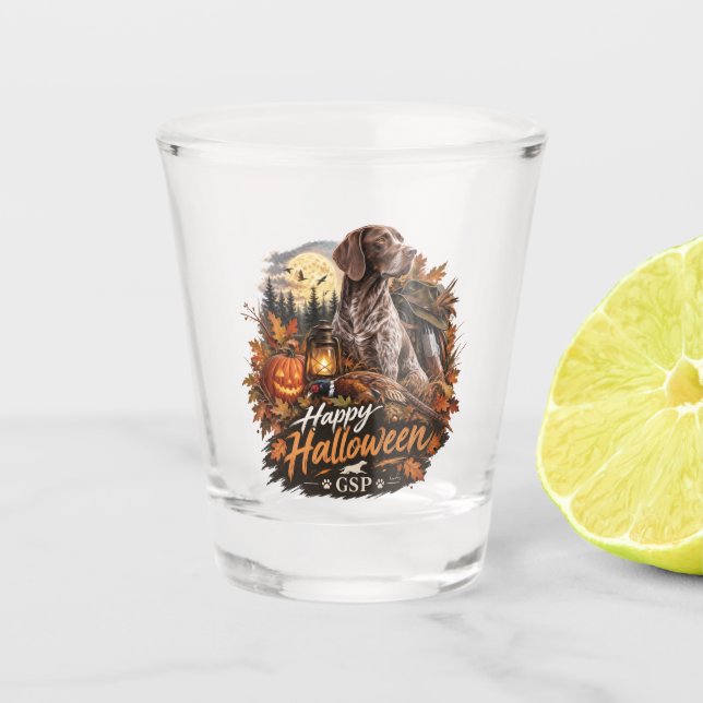Halloween German Shorthaired Pointer  Shot Glass (Front)