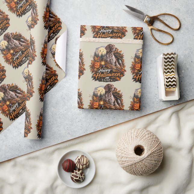 Halloween German Shorthaired Pointer  Wrapping Paper (Crafts)