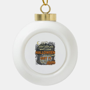 Halloween Get It Spooky Tree Pumpkins Bats Spiderw Ceramic Ball Christmas Ornament