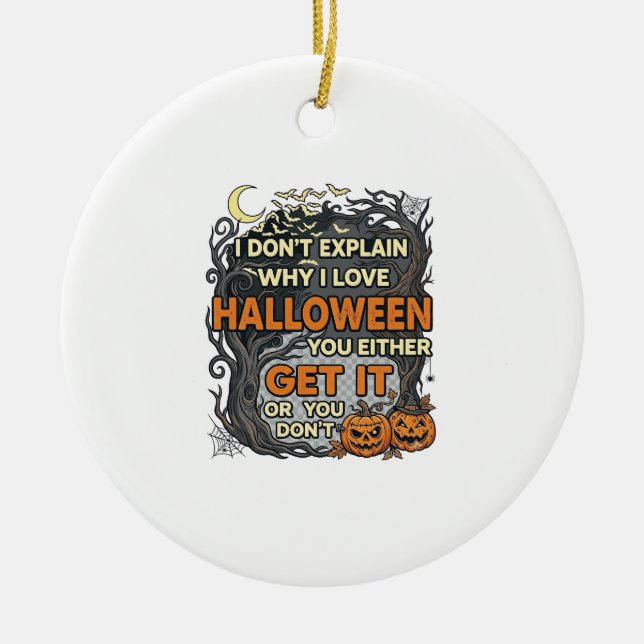 Halloween Get It Spooky Tree Pumpkins Bats Spiderw Ceramic Tree Decoration (Front)